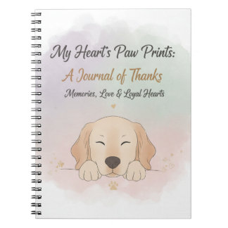 Caderno Espiral Pet Gratitude & Memory Journal Cover – Dog & Cat 