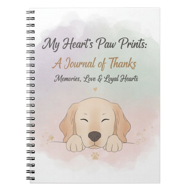 Caderno Espiral Pet Gratitude & Memory Journal Cover – Dog & Cat  (Frente)