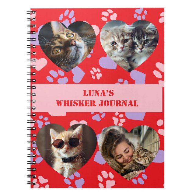 Caderno Espiral Pet Personalizado Foto e Nome Padrão de Impressão  (Frente)