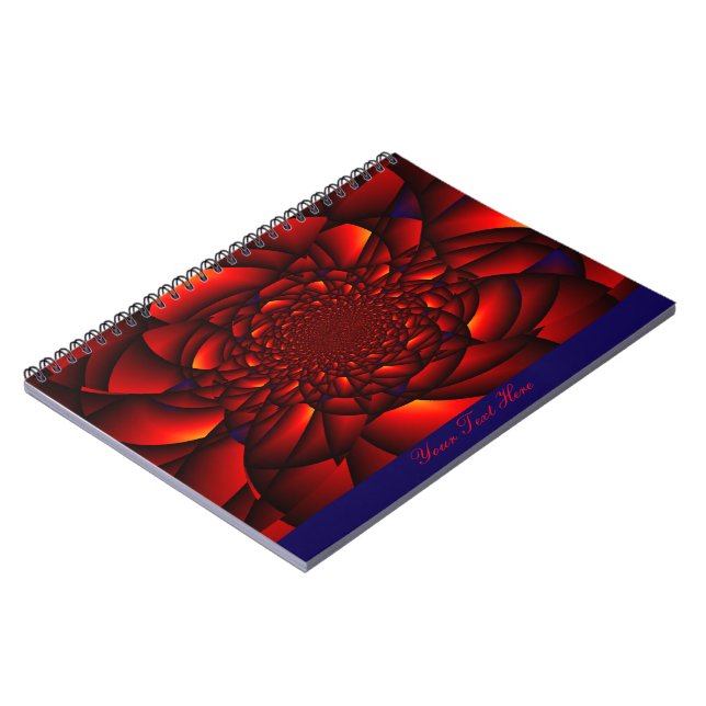 Caderno Espiral Pétala Vermelha Preta Azul (Left Side)