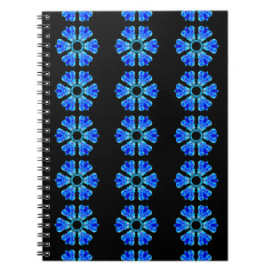 Caderno Espiral Pétalas Azuis