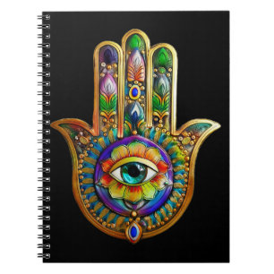 Caderno Espiral Pétalas de Flor Coloridas Terceiro Olho Turquesa H