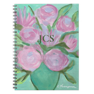 Caderno Espiral Pétalas no notebook cor-de-rosa