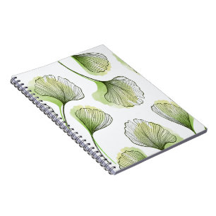 Caderno Espiral Pétalas verdes