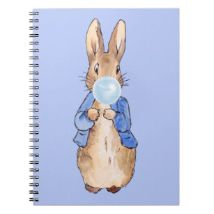 Caderno Espiral Peter o Rabbit soprando a pastilha azul
