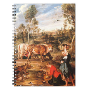 Caderno Espiral Peter Paul Rubens Milkmaids with Cattle in a Lands