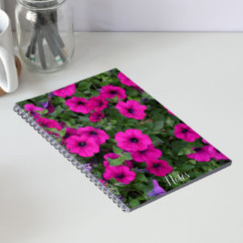 Caderno Espiral Petúnias Florais Rosa Brilhante