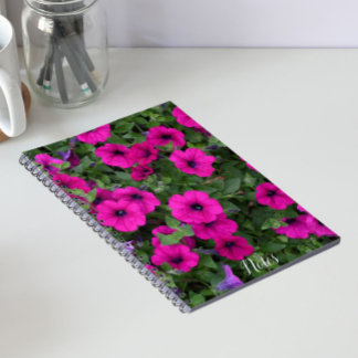Caderno Espiral Petúnias Florais Rosa Brilhante