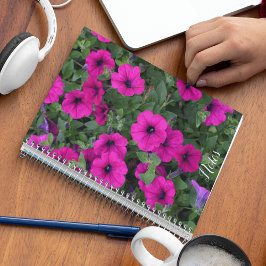 Caderno Espiral Petunias Rosa Brilhante Floral