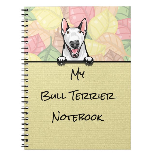 Caderno Espiral Pevendo notebook bonito Bull Terrier (Frente)