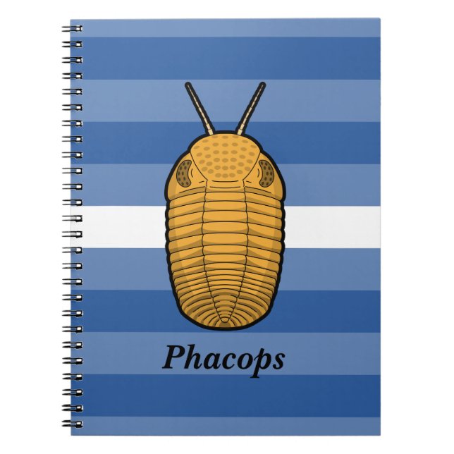 Caderno Espiral Phacops Trilobite - Animal Pré-Histórico (Frente)