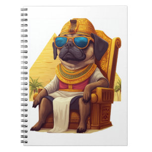 Caderno Espiral Pharaoh Pug - Cão Antigo Egito