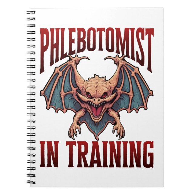 Caderno Espiral Phlebotomist in Training Funny Student Bat (Frente)