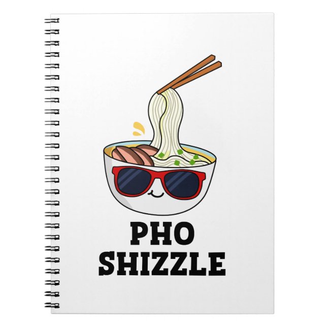 Caderno Espiral Pho Shizzle Funny Noodle Pun (Frente)
