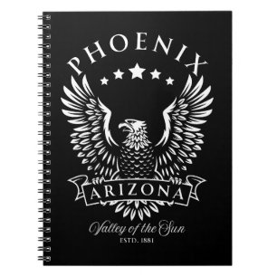 Caderno Espiral Phoenix Arizona Vale do Sol Águia Vintage