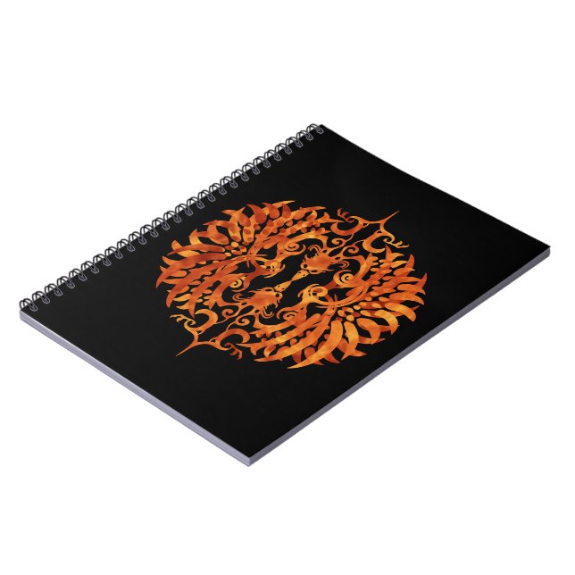 Caderno Espiral Phoenix tribal flamejante (Left Side)