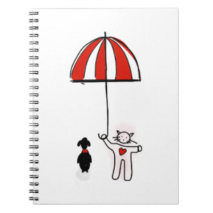 Caderno Espiral Phone Wallpaper Cat Dog Umbrella Cachorro