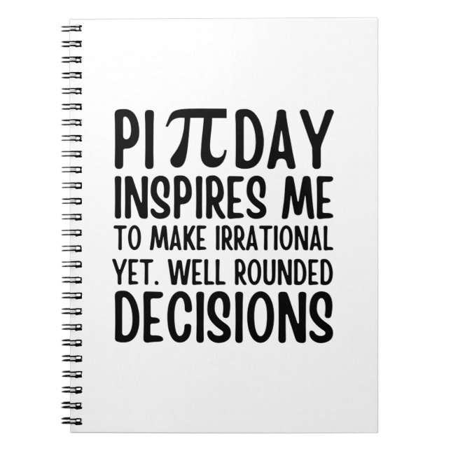 Caderno Espiral Pi Day Engraçado (Frente)
