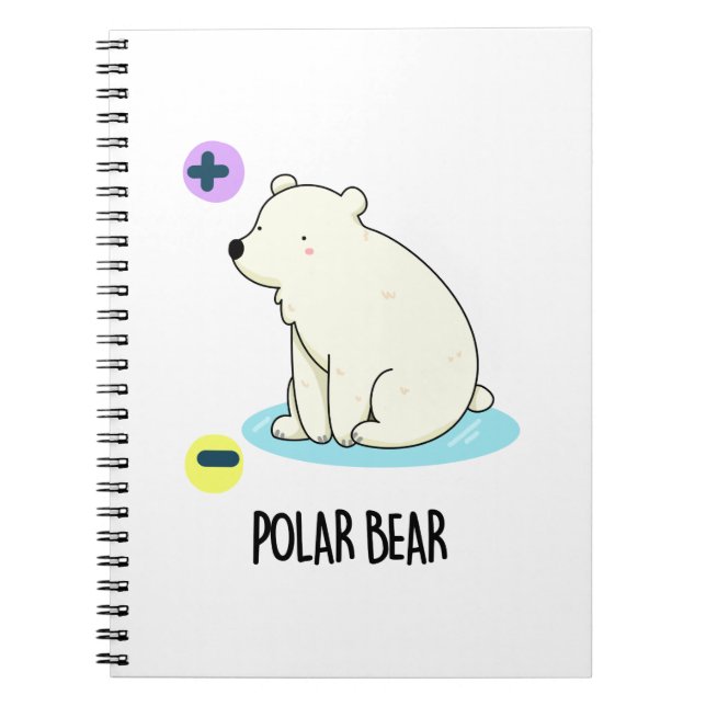 Caderno Espiral Piada científica engraçada de urso polar (Frente)