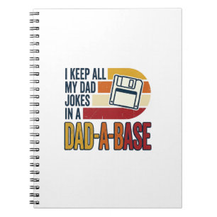 Caderno Espiral Piada de Pai Base Retro Engraçado Pai Vetor Desi