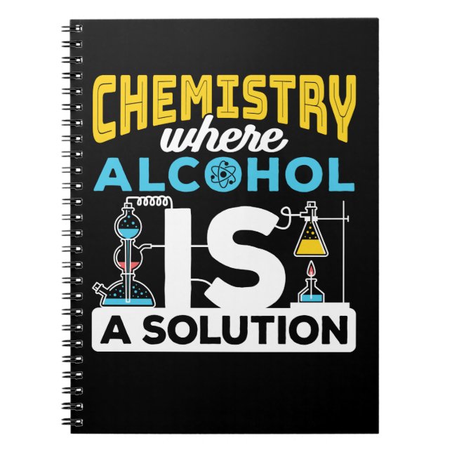 Caderno Espiral Piada de Química Solução Engraçada (Frente)