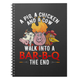 Caderno Espiral Piada Engraçado CHURRASCO Porco Chicken Chicken H