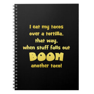 Caderno Espiral Piada Engraçado Tortilla Boom