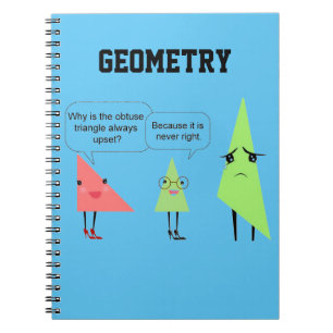 Caderno Espiral piadas da geometria