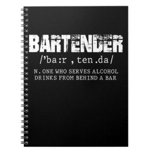 Caderno Espiral Piadas de barman engraçado para misturadores de 