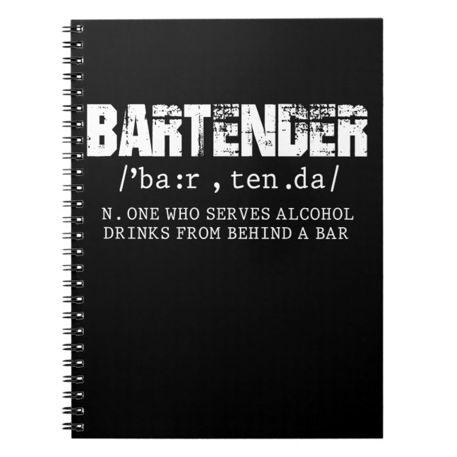 Caderno Espiral Piadas de barman engraçado para misturadores de ál (Frente)