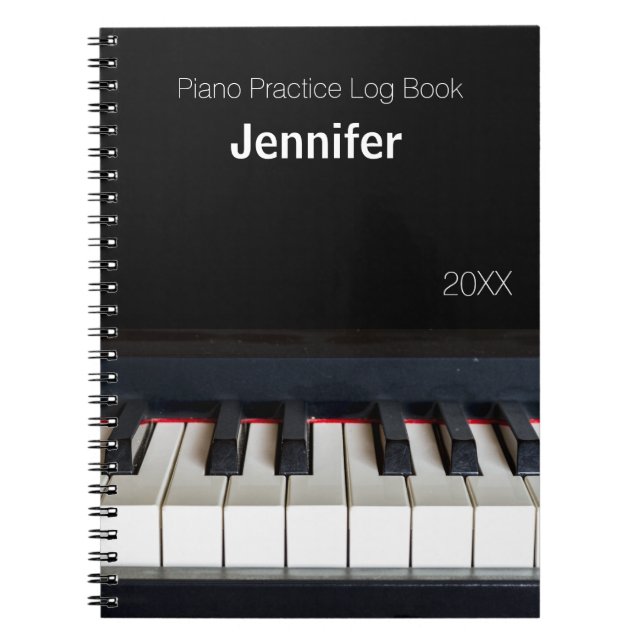 Caderno Espiral Piano de Ensino, Livro de Diário de Prática de Pia (Frente)