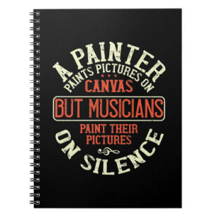 Caderno Espiral Piano - Imagens de Tintas de Músicos