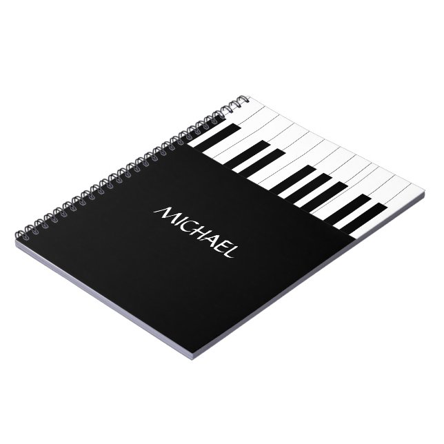 CADERNO ESPIRAL PIANO KEYS DESIGN NOME AMOR DE MÚSICA (Left Side)