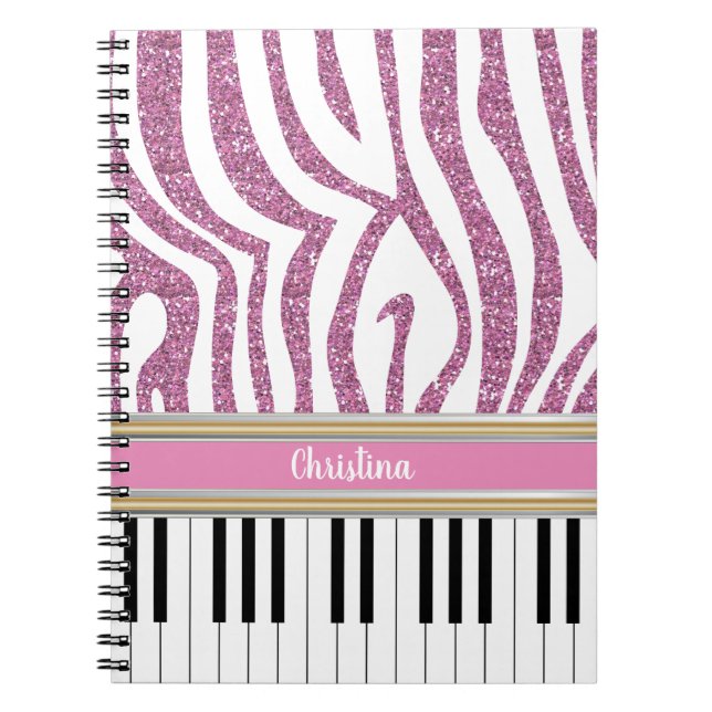 Caderno Espiral Piano Personalizado - Impressão Clara Rosa (Frente)