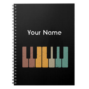 Caderno Espiral Piano Personalizado Vintage