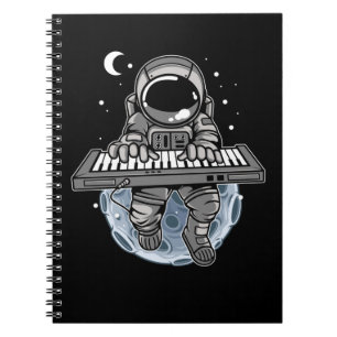 Caderno Espiral Piano Player Astronauta Musical Instrumento Cosmon
