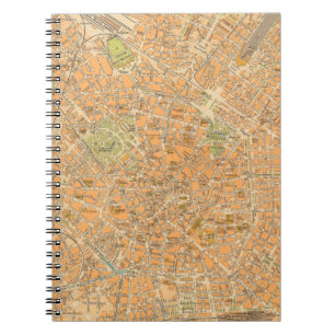 Caderno Espiral Pianta di Milano - Mapa de Milão, Itália