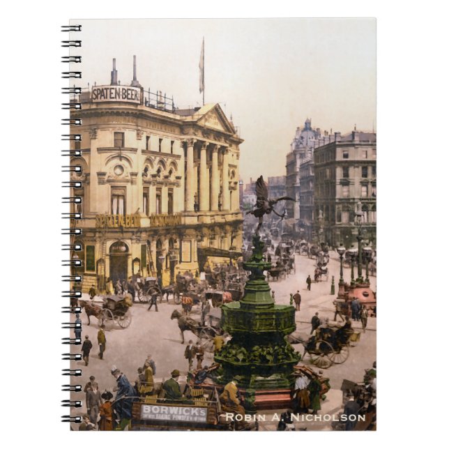 Caderno Espiral Piccadilly Circus London Personalizado Inglaterra (Frente)