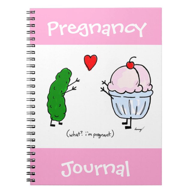 Caderno Espiral Pickle ama o notebook do Diário de gravidez do Sor (Frente)