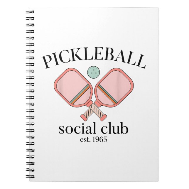 Caderno Espiral Pickle Ball Social Club EST 1965 Men Women (Frente)