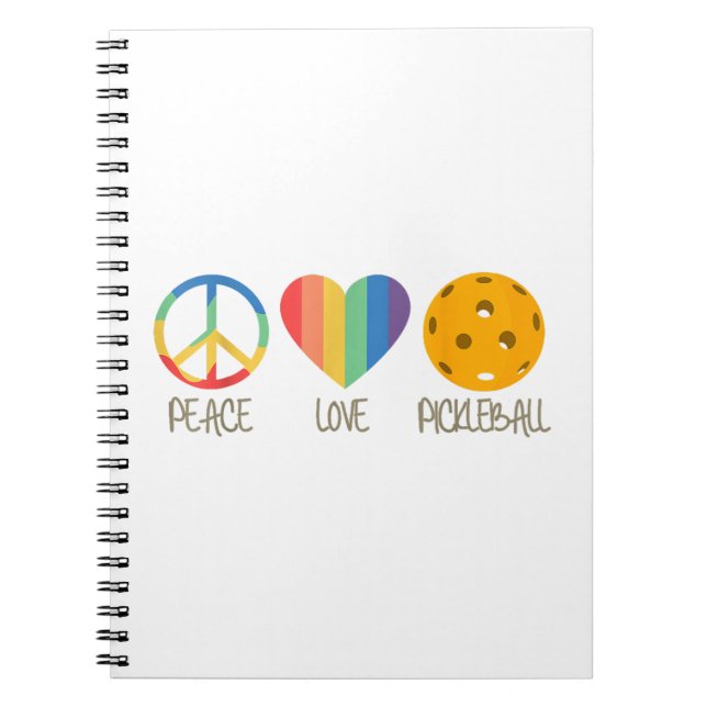Caderno Espiral Pickleball de Paz e Amor (Frente)