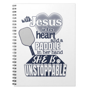 Caderno Espiral Pickleball Paddle e Jesus Womens Citação