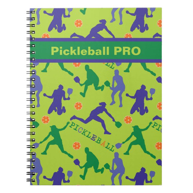 Caderno Espiral 💚 🎾 Pickleball PRO - texto personalizado (Frente)