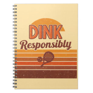 Caderno Espiral Pickleball Retro 'Dink Responsavelmente'