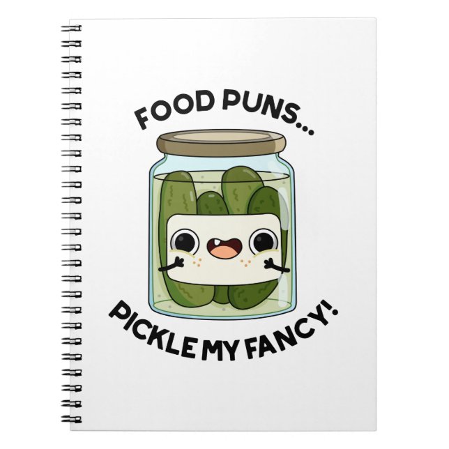Caderno Espiral Picles de Piadas de Comida Me Afetam Piadas Divert (Frente)