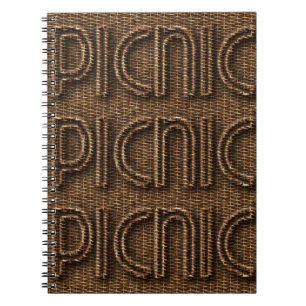 Caderno Espiral Picnic Funny Wicker Style Typografia Brown