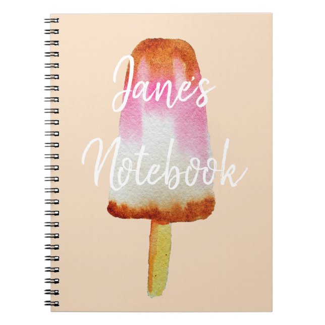 Caderno Espiral picolé de pop de gelo de cola (Frente)