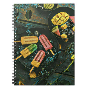 Caderno Espiral picolé de sorvete colorida