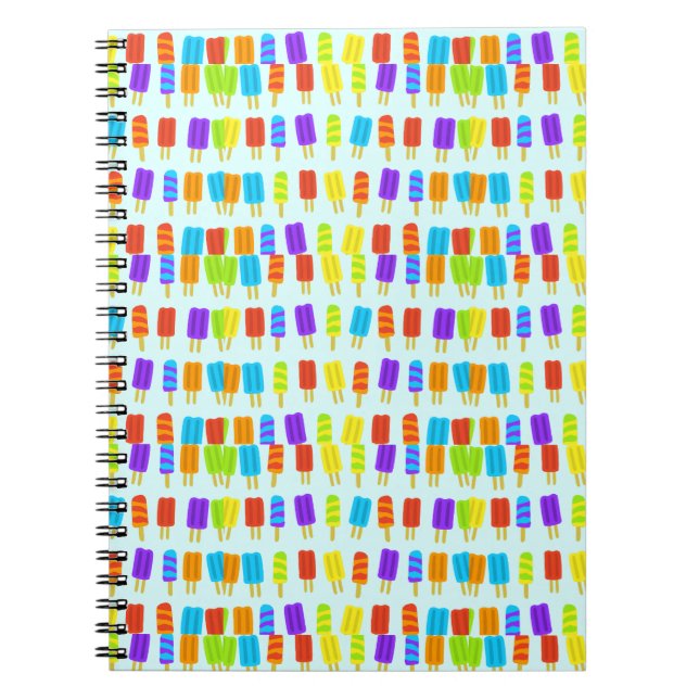 Caderno Espiral Picolés agudos e adoráveis de Verão icecream kawai (Frente)