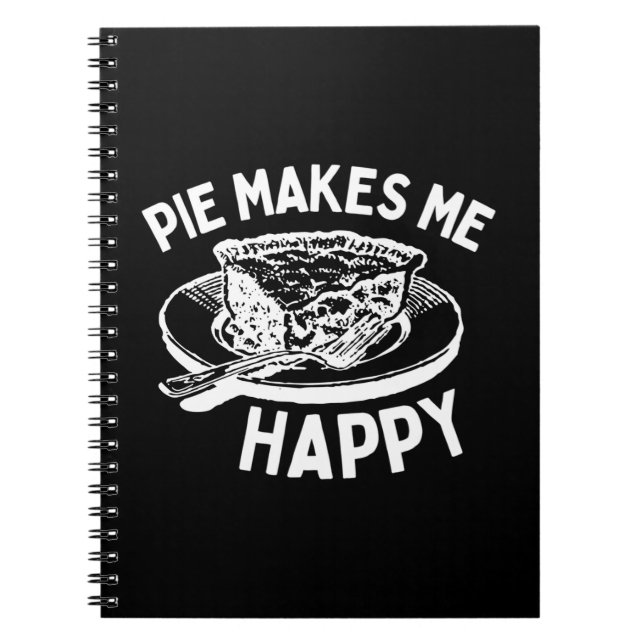 Caderno Espiral Pie Me Faz Feliz Pie Engraçado (Frente)